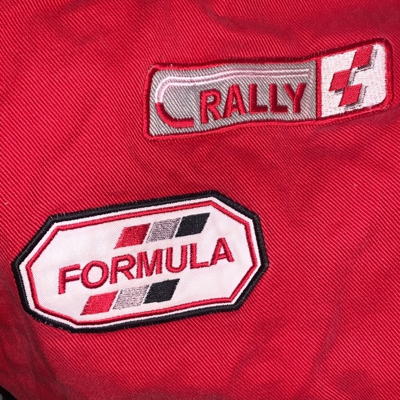 Indy 500 Formula 1 Nascar vintage racing jacket red black white patches sz XXXL - Picture 10 of 12